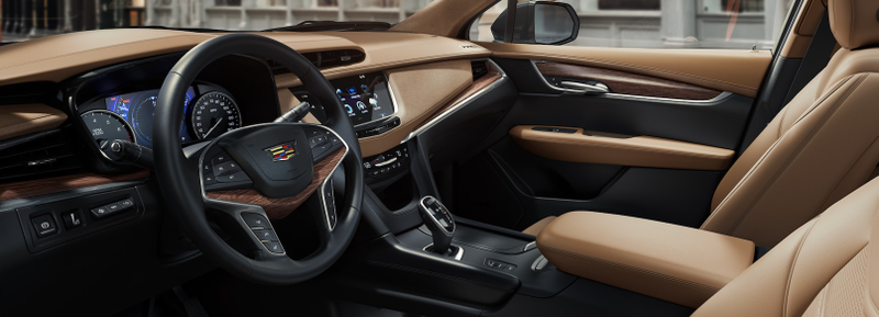 The XT5 I drove had white leather, but the same stainless steel trim.